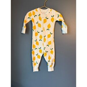 Hanna Andersson Lemon Print Baby Footed Pajamas Jumpsuit One Piece‎ 70cm 6-12m